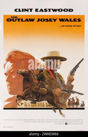 Affiche de film 'The Outlaw Josey Wales' de Clint Eastwood. Musée : COLLECTION PRIVÉE. Auteur : Bill Gold. Banque D'Images