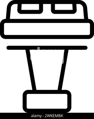 Vecteur de contour d'icône d'ornements de boutons de manchette. Goujons de fixation des manches. Bouton de manchette à fermeture métallique Illustration de Vecteur