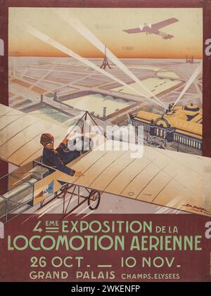 4ème exposition de la locomotion aérienne. Musée : COLLECTION PRIVÉE. Auteur : Georges Dorival (Géo). Banque D'Images
