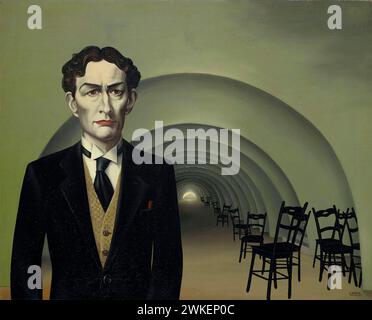 Portrait de Jean-Louis Barrault (1910-1994) dans le rôle de Joseph K. dans le procès de Franz Kafka. Musée : Musée cantonal des Beaux-Arts, Lausanne. Auteur : FELIX LABISSE. Banque D'Images
