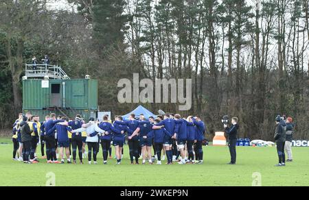 Oriam Sports Centre Edinburgh.Scotland, Royaume-Uni. 20 février 2024. Session d'entraînement de rugby en Écosse pour le match des six Nations contre l'Angleterre crédit : eric mccowat/Alamy Live News Banque D'Images