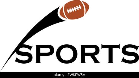 Illustration vectorielle de ballon de rugby, American logo Sport, équipement athlétique, mode de vie sain, illustration vectorielle d'activité de fitness, Illustration de Vecteur