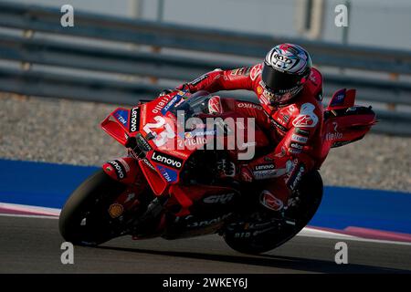 Doha, Katar. 20 février 2024. 20 février 2024, circuit international de Losail, Doha, essais MotoGP au Qatar 2024, sur la photo Enea Bastianini de l'Italie, Ducati Lenovo Team Credit : dpa/Alamy Live News Banque D'Images