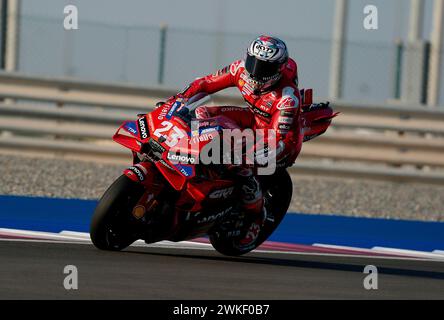 Doha, Katar. 20 février 2024. 20 février 2024, circuit international de Losail, Doha, essais MotoGP au Qatar 2024, sur la photo Enea Bastianini de l'Italie, Ducati Lenovo Team Credit : dpa/Alamy Live News Banque D'Images