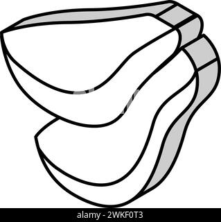 illustration vectorielle d'icône isométrique de tranches de poire verte Illustration de Vecteur