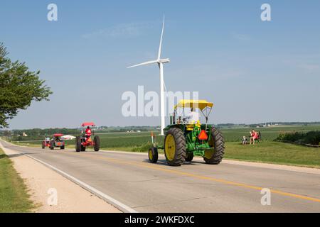 La Great Eastern Iowa Tractorcade près d'Earlville, Iowa Banque D'Images