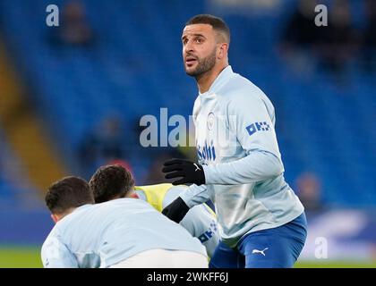 MANCHESTER, ROYAUME-UNI. 20 février 2024. Kyle Walker de Manchester City se réchauffe lors du match de premier League à l'Etihad Stadium, Manchester. Le crédit photo devrait se lire : Andrew Yates/Sportimage crédit : Sportimage Ltd/Alamy Live News Banque D'Images