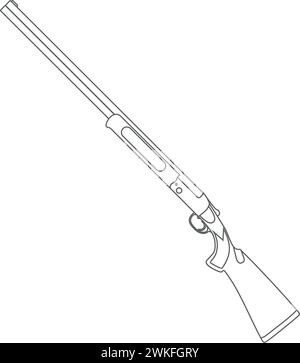 Fusil de chasse icône contour isolé dans un style plat. Illustration de Vecteur