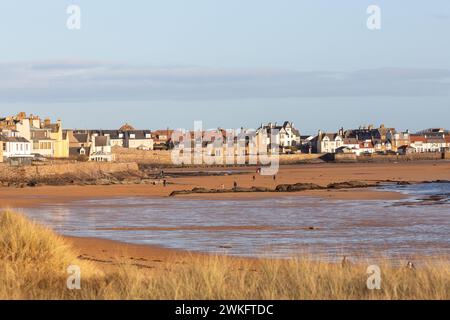 Les belles maisons de plage et de front de mer à Elie, en Écosse Banque D'Images