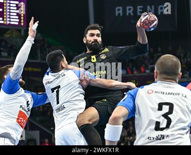 Nantes, France. 20 février 2024. © PHOTOPQR/Ouest FRANCE/Franck Dubray ; Nantes ; 20/02/2024 ; Handball EHF Ligue européenne HBC Nantes contre Gornik Zabrze Jorge Maqueda /H Nantes (photo Franck Dubray) crédit : MAXPPP/Alamy Live News Banque D'Images