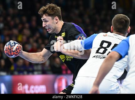 Nantes, France. 20 février 2024. © PHOTOPQR/Ouest FRANCE/Franck Dubray ; Nantes ; 20/02/2024 ; Handball EHF Ligue européenne HBC Nantes contre Gornik Zabrze Thibaud Briet /H Nantes (photo Franck Dubray) crédit : MAXPPP/Alamy Live News Banque D'Images