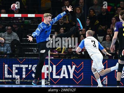 Nantes, France. 20 février 2024. © PHOTOPQR/Ouest FRANCE/Franck Dubray ; Nantes ; 20/02/2024 ; Handball EHF European League HBC Nantes contre Gornik Zabrze Viktor Hallgrimsson /H Nantes (photo Franck Dubray) crédit : MAXPPP/Alamy Live News Banque D'Images