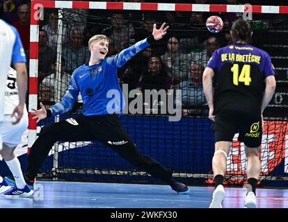 Nantes, France. 20 février 2024. © PHOTOPQR/Ouest FRANCE/Franck Dubray ; Nantes ; 20/02/2024 ; Handball EHF European League HBC Nantes contre Gornik Zabrze Viktor Hallgrimsson /H Nantes (photo Franck Dubray) crédit : MAXPPP/Alamy Live News Banque D'Images