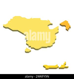 Carte politique isométrique de l'Australie. Carte blanche colorée sur fond blanc. Illustration vectorielle 3D. Illustration de Vecteur