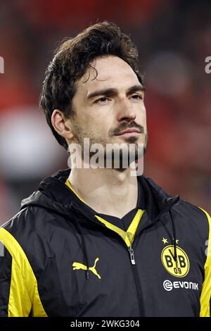 EINDHOVEN - Mats Hummels de Borussia Dortmund lors de la manche 16 de l'UEFA Champions League entre le PSV Eindhoven et le Borussia Dortmund au stade Phillips le 20 février 2024 à Eindhoven, pays-Bas. ANP MAURICE VAN STEEN Banque D'Images