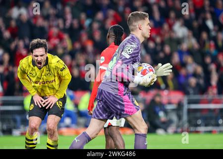 Eindhoven, pays-Bas. 20 février 2024. EINDHOVEN, 20-02-2024, stade Philips, UEFA Champions League saison 2023/24, match entre PSV et Borussia Dortmund, joueur de Borussia Dortmund Mats Hummels crédit : Pro Shots/Alamy Live News Banque D'Images