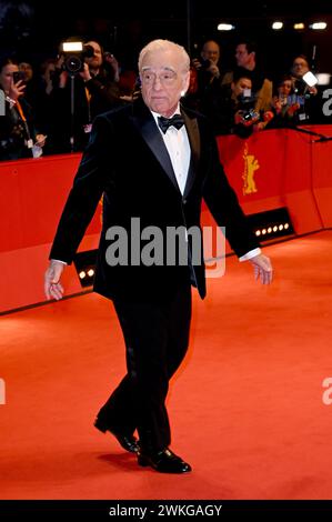 Berlin, Allemagne. 20 février 2024. Le réalisateur AMÉRICAIN Martin Scorsese assiste à la cérémonie de remise des prix Honorary Golden Bear à la Berlinale de cette année. Le réalisateur américain recevra le prix pour sa réalisation de toute une vie. Le 74ème Festival International du film de Berlin aura lieu du 15 au 25 février 2024. Crédit : Britta Pedersen/dpa/Alamy Live News Banque D'Images