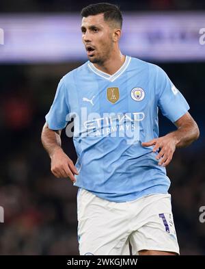 MANCHESTER, ROYAUME-UNI. 20 février 2024. Rodri de Manchester City lors du match de premier League à l'Etihad Stadium, Manchester. Le crédit photo devrait se lire : Andrew Yates/Sportimage crédit : Sportimage Ltd/Alamy Live News Banque D'Images
