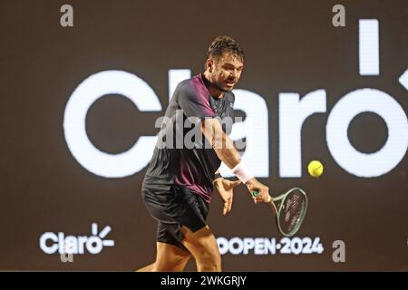 20 février 2024 : Jockey Club, Brasileiro, Brésil : tournoi de tennis Rio Open : Stan Wawrinka (sui) contre Facundo Diaz Acosta (ARG) Banque D'Images