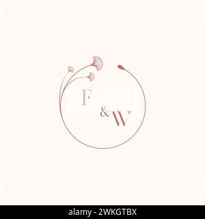 Logo monogramme de mariage FW designideas comme inspiration Illustration de Vecteur