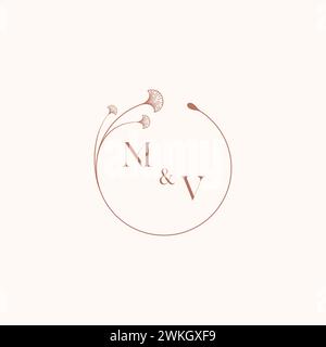 MV mariage monogramme logo designideas comme inspiration Illustration de Vecteur