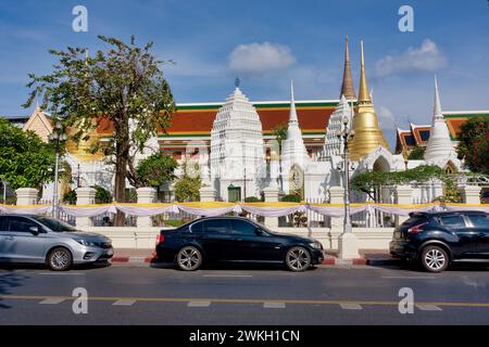 Wat Ratchabophit, Bangkok, Thaïlande, un important temple bouddhiste et le siège de l'actuel Sangharat (Sankharaat/Sangharaja), le chef du bouddhisme thaïlandais Banque D'Images