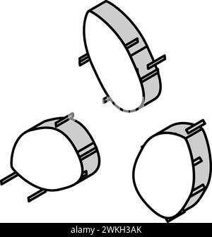 illustration vectorielle d'icône isométrique pelée de grain d'orge Illustration de Vecteur