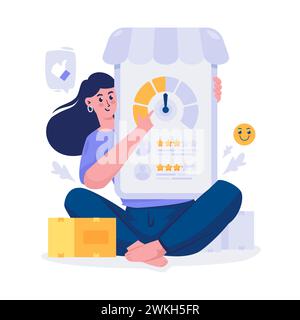 Illustration de la note d'évaluation des commentaires sur l'enquête Illustration de Vecteur