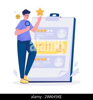 Illustration de l'enquête d'évaluation des commentaires des clients Illustration de Vecteur