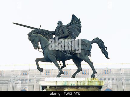 Statue équestre El CID. Burgos, Castilla Leon, Espagne. Banque D'Images