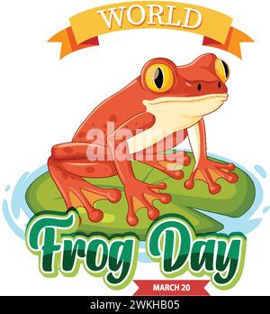 Graphique vectoriel coloré pour l'événement World Frog Day Illustration de Vecteur