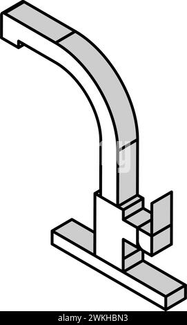 illustration vectorielle d'icône isométrique d'eau de robinet en acier Illustration de Vecteur