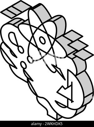 science cerveau isométrique icône illustration vectorielle Illustration de Vecteur