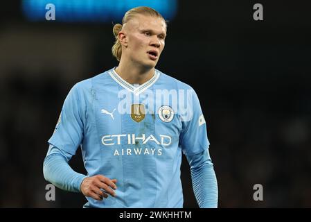 Manchester, Royaume-Uni. 20 février 2024. Erling Haaland de Manchester City lors du match de premier League Manchester City vs Brentford au stade Etihad, Manchester, Royaume-Uni, le 20 février 2024 (photo par Mark Cosgrove/News images) à Manchester, Royaume-Uni le 20/02/2024. (Photo de Mark Cosgrove/News images/SIPA USA) crédit : SIPA USA/Alamy Live News Banque D'Images