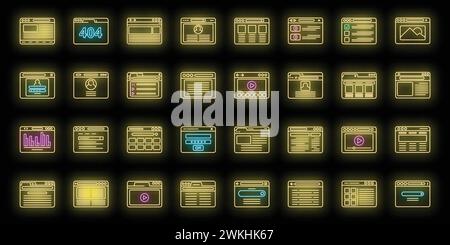 Les icônes du navigateur de fenêtres définissent le vecteur de contour. Barre de flèches de l'ordinateur. Interface de messagerie Illustration de Vecteur