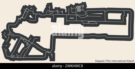 Plan des terminaux de l'AÉROPORT INTERNATIONAL SALGADO FILHO PORTO ALEGRE (POA, SBPA), PORTO ALEGRE Illustration de Vecteur