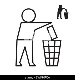 autocollant de symbole d'icône de recyclage écologique des déchets Illustration de Vecteur