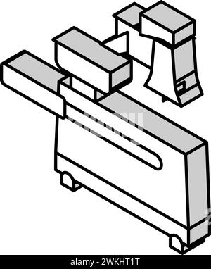 hamburger appuie sur l'illustration du vecteur d'icône isométrique Illustration de Vecteur