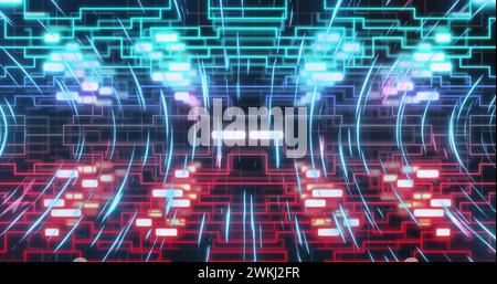 Illustration du traitement des données sur la carte électronique de l'ordinateur Banque D'Images