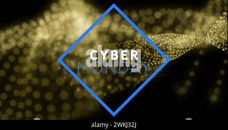 Image du texte de cyber monady sur une vague d'or sur fond noir Banque D'Images