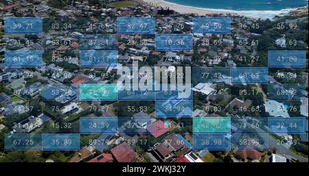 Image du traitement des données financières sur CityScape Banque D'Images