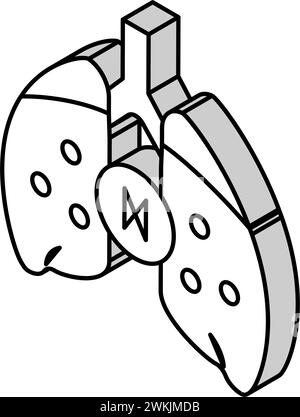 illustration vectorielle d'icône isométrique de nicotine de cancer Illustration de Vecteur