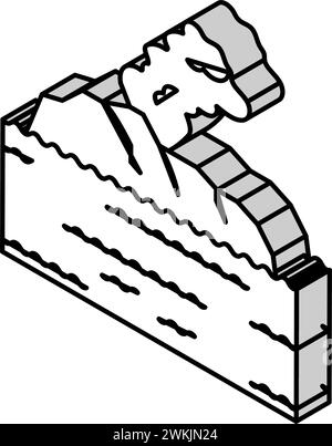 illustration vectorielle d'icône isométrique de volcan de l'île Illustration de Vecteur