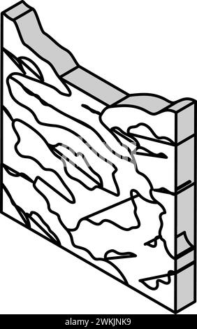 illustration vectorielle d'icône isométrique volcan de lave magma Illustration de Vecteur