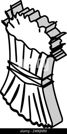 illustration vectorielle d'icône isométrique de récolte de blé pour grandes épis de feuilles Illustration de Vecteur