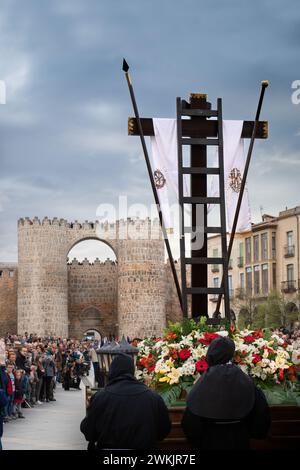 Représentation de la semaine sainte dans la ville d'Avila, Espagne Banque D'Images