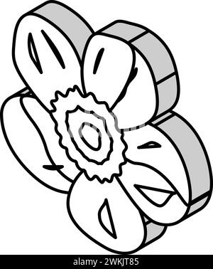 illustration vectorielle d'icône isométrique à motif de fleur de buttercup Illustration de Vecteur