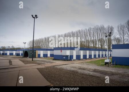 BIDDINGHUIZEN - lieu de réception temporaire à Biddinghuizen sur le site de l'événement Walibi Holland. Le lieu d'accueil temporaire de Biddinghuizen accueille deux cent quarante demandeurs d'asile supplémentaires de ter Apel. ANP JILMER POSTMA pays-bas Out - belgique Out Banque D'Images