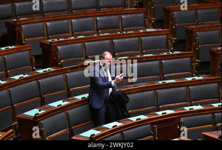 Bruxelles, Belgique. 21 février 2024. Theo Francken de N-va photographié lors d'une session plénière de la Chambre au Parlement fédéral à Bruxelles le mercredi 21 février 2024. BELGA PHOTO ERIC LALMAND crédit : Belga News Agency/Alamy Live News Banque D'Images