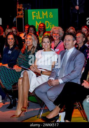 Reine Maxima des pays-Bas au Poppodium de Spot à Middelburg, le 21 février 2024, pour assister à la session d'inspiration plus Art et culture dans l'école et l'environnement. Il est discuté de la façon dont ils peuvent offrir aux étudiants des chances égales d'intégrer l'art et la culture dans l'éducation photo : Albert Nieboer/Netherlands OUT/point de vue OUT Banque D'Images
